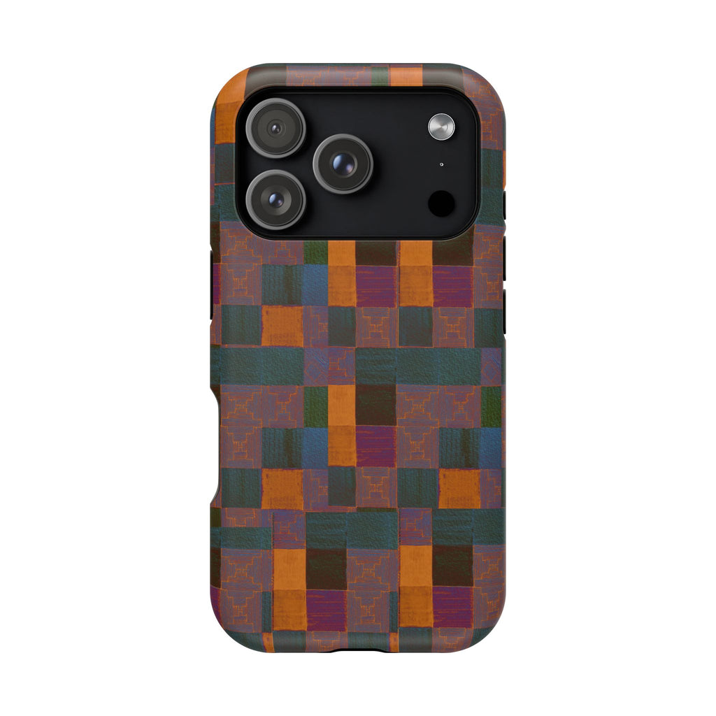 Impact-Resistant Phone Case — Retro Checkerboard Pattern, Fractyl wireless charging iphone 18 pro case displayed in a slim protective phone cover profile.