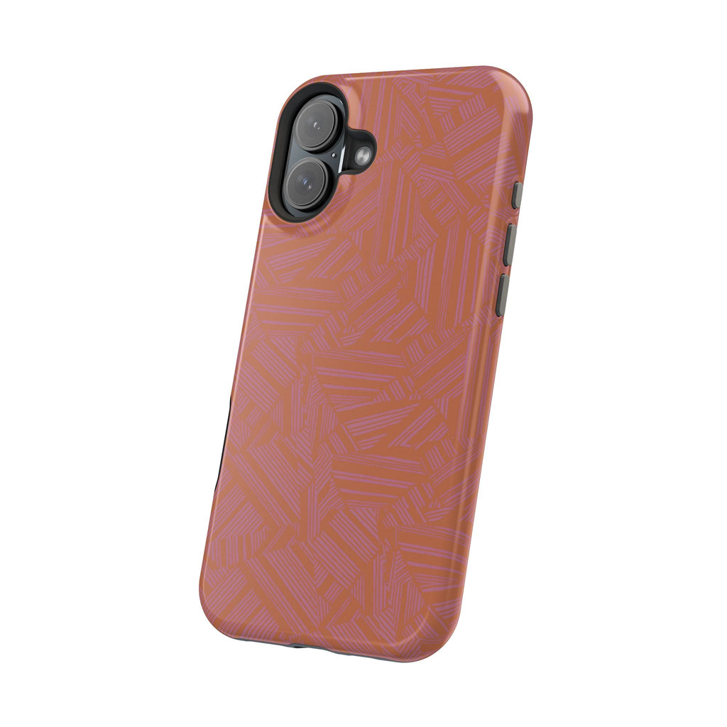Protective iPhone 18 Pro Max Case With Terracotta Geometric MagSafe Impact Resistance
