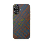 Biodegradable Phone Case — Earthy Geometric Plaid Eco-Friendly Cover, eco friendly phone case product image
