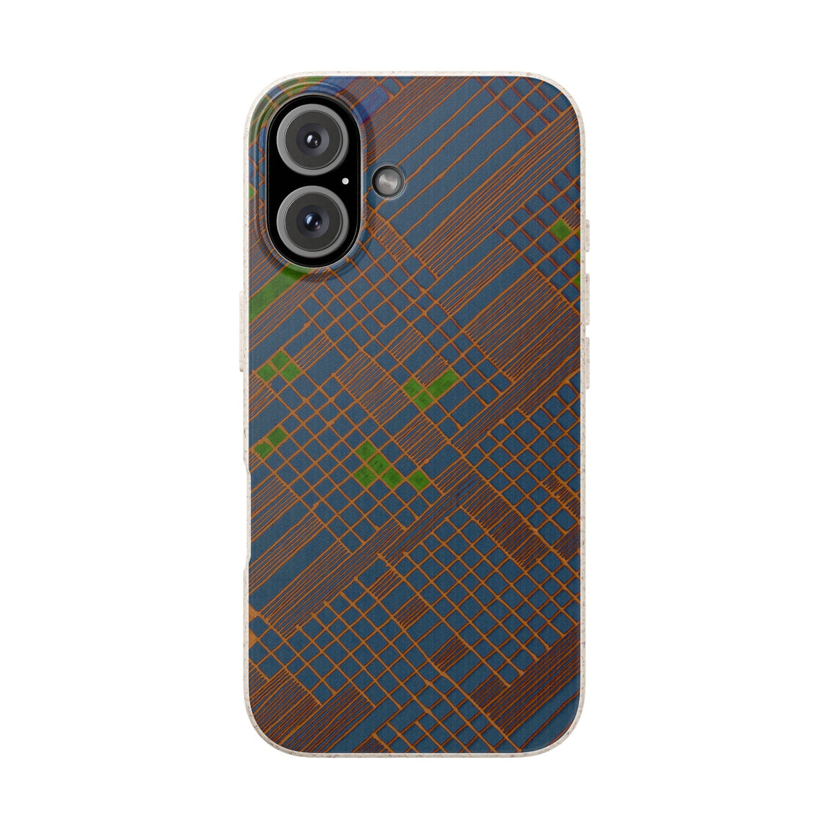 Biodegradable Phone Case — Earthy Geometric Plaid Eco-Friendly Cover, eco friendly phone case product image