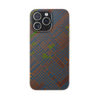 Biodegradable Phone Case — Earthy Geometric Plaid Eco-Friendly Cover, eco friendly phone case product image