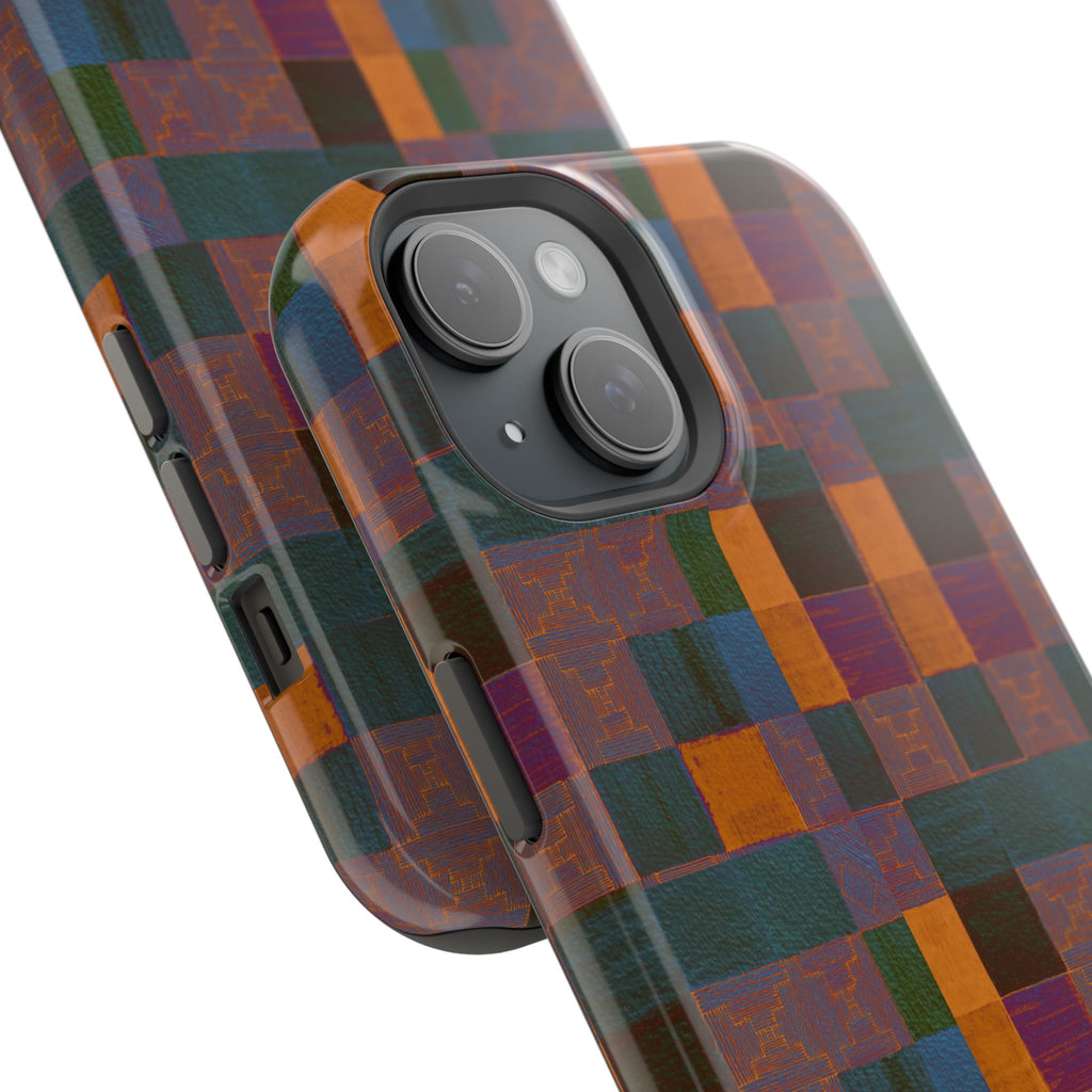 Impact-Resistant Phone Case — Retro Checkerboard Pattern, Fractyl wireless charging iphone 18 pro case presented as a stylish slim cover for everyday wireless charging use.
