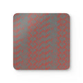 Abstract Red Chevron Coaster Set (4) — Modern Geometric Cork-Back Drink Coasters