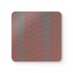 Abstract Red Chevron Coaster Set (4) — Modern Geometric Cork-Back Drink Coasters