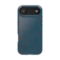 Impact Resistant Phone Case-20% OFF Entire Order, And Free Shipping, Teal Geometric MagSafe phone cover with textured geometric design; impact resistant iphone 17 case-20% OFF Entire Order, and Free Shipping.