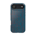 Impact Resistant Phone Case-20% OFF Entire Order, And Free Shipping, Teal Geometric MagSafe phone cover with textured geometric design; impact resistant iphone 17 case-20% OFF Entire Order, and Free Shipping.