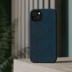 Impact Resistant Phone Case-20% OFF Entire Order, And Free Shipping, Teal Geometric MagSafe phone cover with raised protective lip; impact resistant iphone 17 case-20% OFF Entire Order, and Free Shipping.