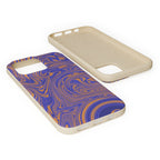 Biodegradable iPhone 17 Case – Purple Orange Marble Swirl Eco-Friendly Protection
