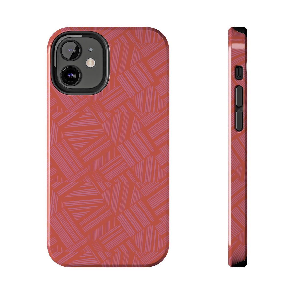 Tough Phone Case — Geometric Coral Pattern Protective Cover, shockproof iphone 18 pro case with coral geometric pattern and side buttons