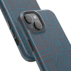 Impact Resistant iPhone 17 Case, Teal Geometric MagSafe Dual-Layer Protection