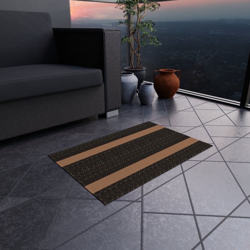Outdoor Rug — Modern Striped Patio Rug (Durable Weatherproof Mat)