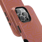 Protective iPhone 18 Pro Max Case With Terracotta Geometric MagSafe Impact Resistance