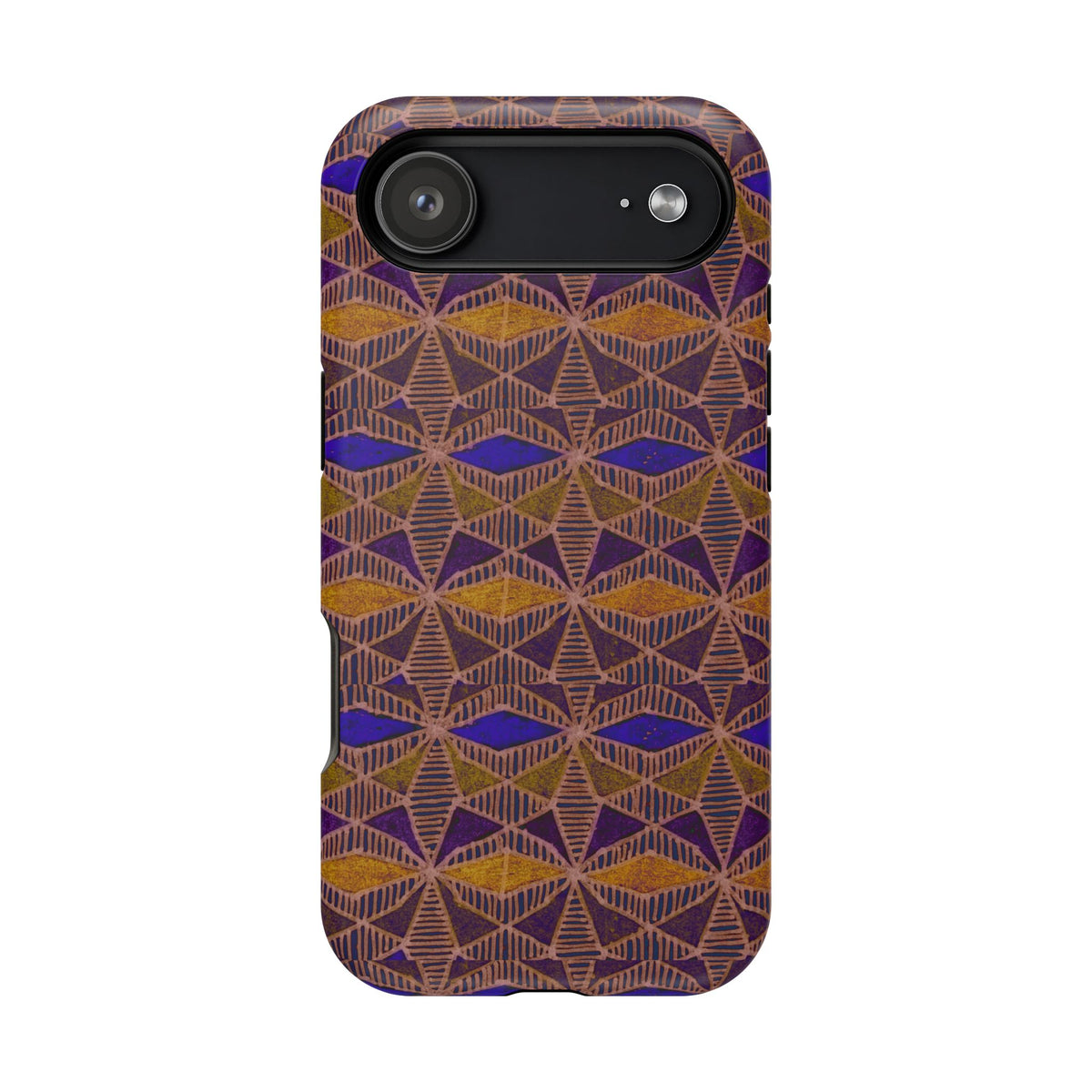 Phone Case — Geometric Tribal Pattern Magnetic Impact-Resistant Case, Fractyl impact resistant iphone 16 pro case shown with a dual-layer-inspired protective profile.