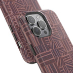 Impact Resistant Iphone 17 Pro Max Case - MagSafe Dual-Layer Geometric Brown Design