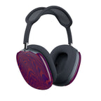 AirPods Max Shell Case in vibrant purple-red swirl design, showcasing the snap-on AirPods Max cover that transforms neutral gear into a statement piece.