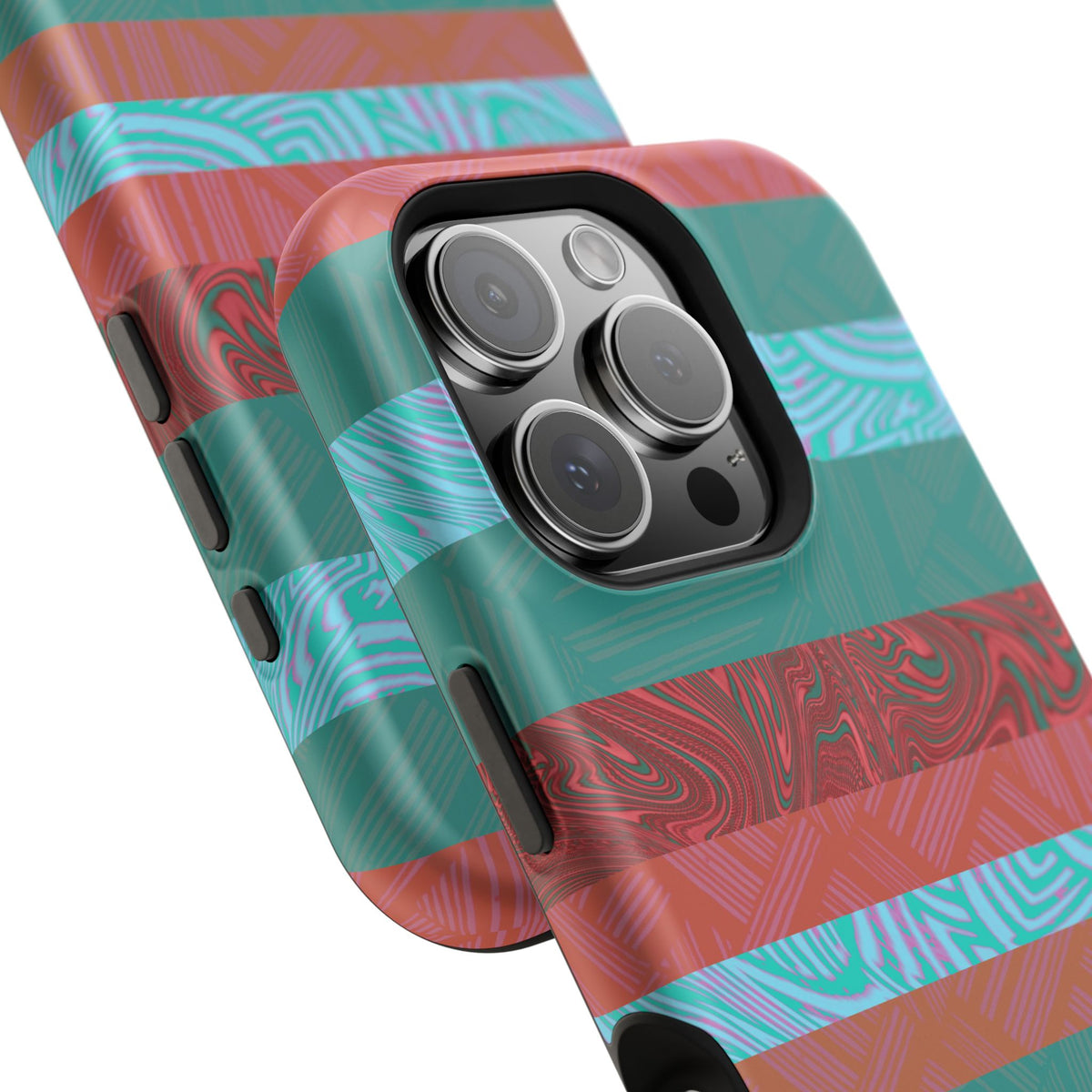 Fractyl MagSafe Compatible iPhone 18 Pro Max Case, Teal Coral Impact-Resistant Magnetic Cover