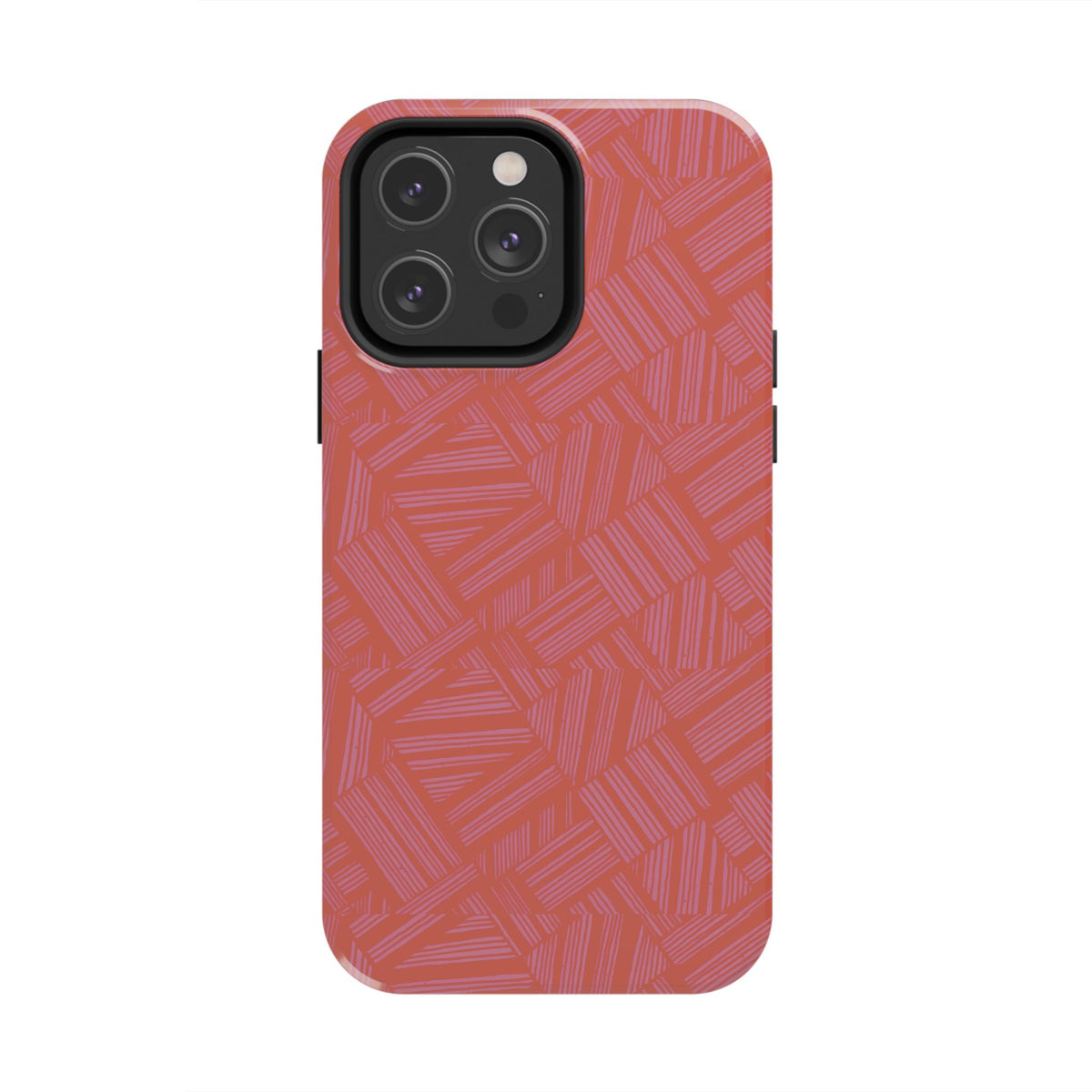 Tough Phone Case — Geometric Coral Pattern Protective Cover, shockproof iphone 18 pro case with protective button covers