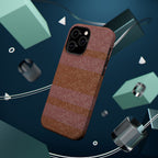 Striped Leather-Texture Magnetic Phone Case — Impact-Resistant iPhone Cover, stylish rose wireless charging iphone 18 pro max case