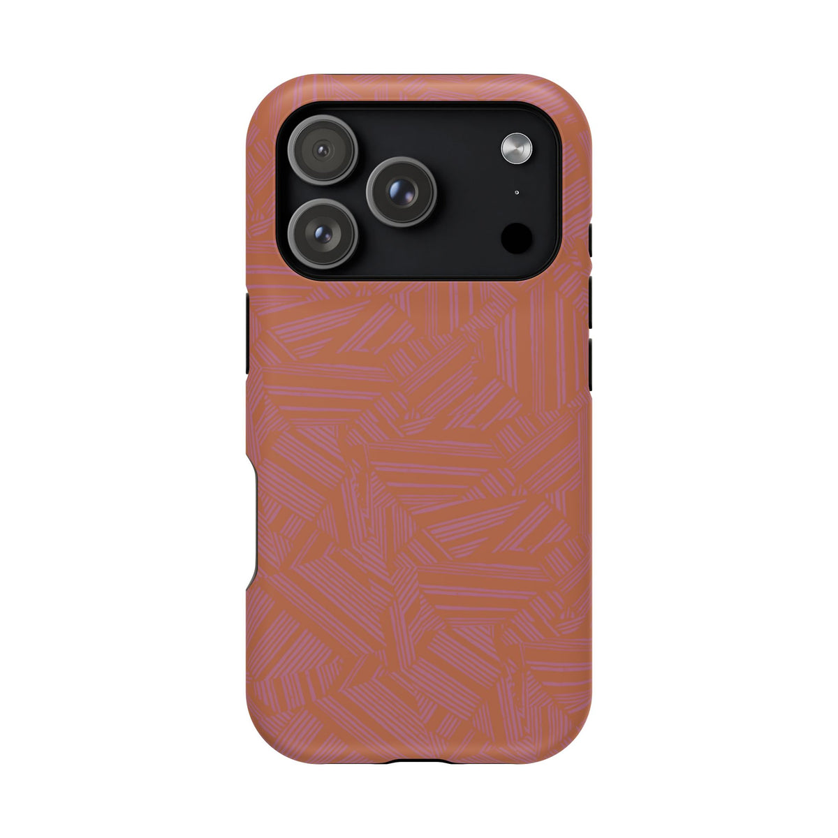 Protective iPhone 18 Pro Max Case With Terracotta Geometric MagSafe Impact Resistance