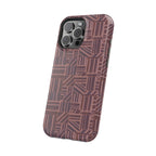 Impact Resistant Iphone 17 Pro Max Case - MagSafe Dual-Layer Geometric Brown Design