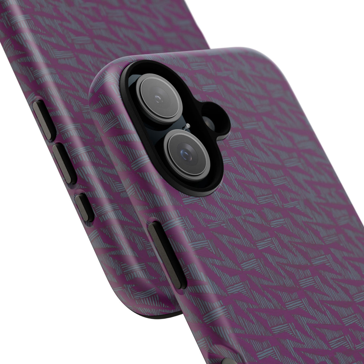 Shockproof Iphone 17 Pro Cover, Purple Geometric Dual-Layer TPU Case, UV-Protected