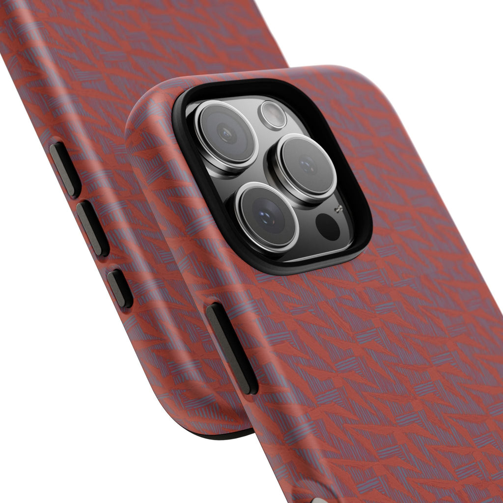 Wireless Charging iPhone 17 ProMax Case – Rugged Red Pebble Texture Shockproof Cover