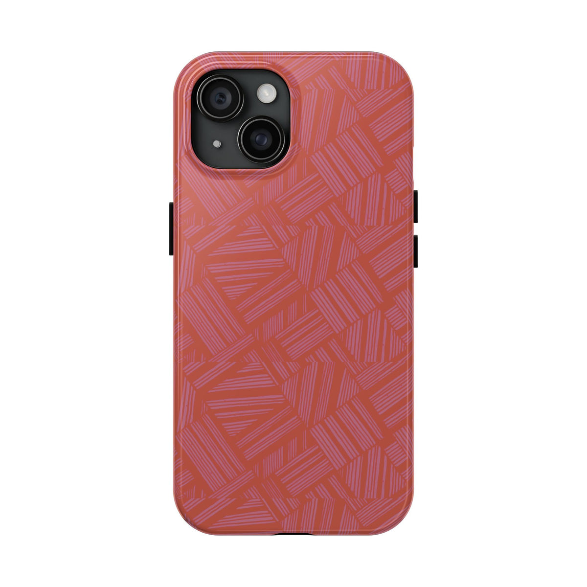 Tough Phone Case — Geometric Coral Pattern Protective Cover, shockproof iphone 18 pro case with modern retro styling