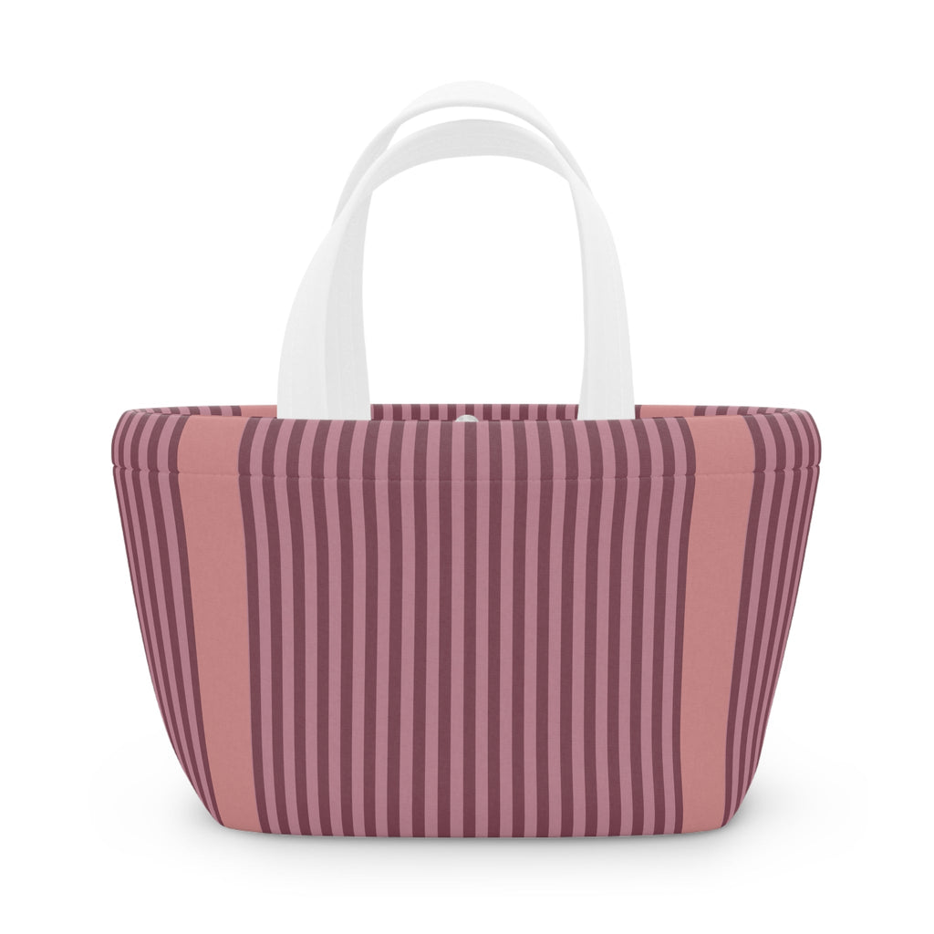 Striped Pink Lunch Bag – Insulated Tote for Work & School