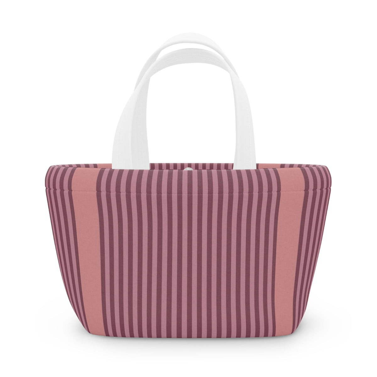 Striped Pink Lunch Bag – Insulated Tote for Work & School