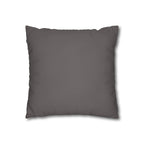 Marbled Brown Swirl Square Pillowcase — Abstract Textured Throw Pillow Cover, featuring the back view of this decorative square pillow in a chic dark hue, perfect for rustic and modern decor. This textured pillow is made from high-quality canvas, making it an ideal option for both bedroom and living room settings.