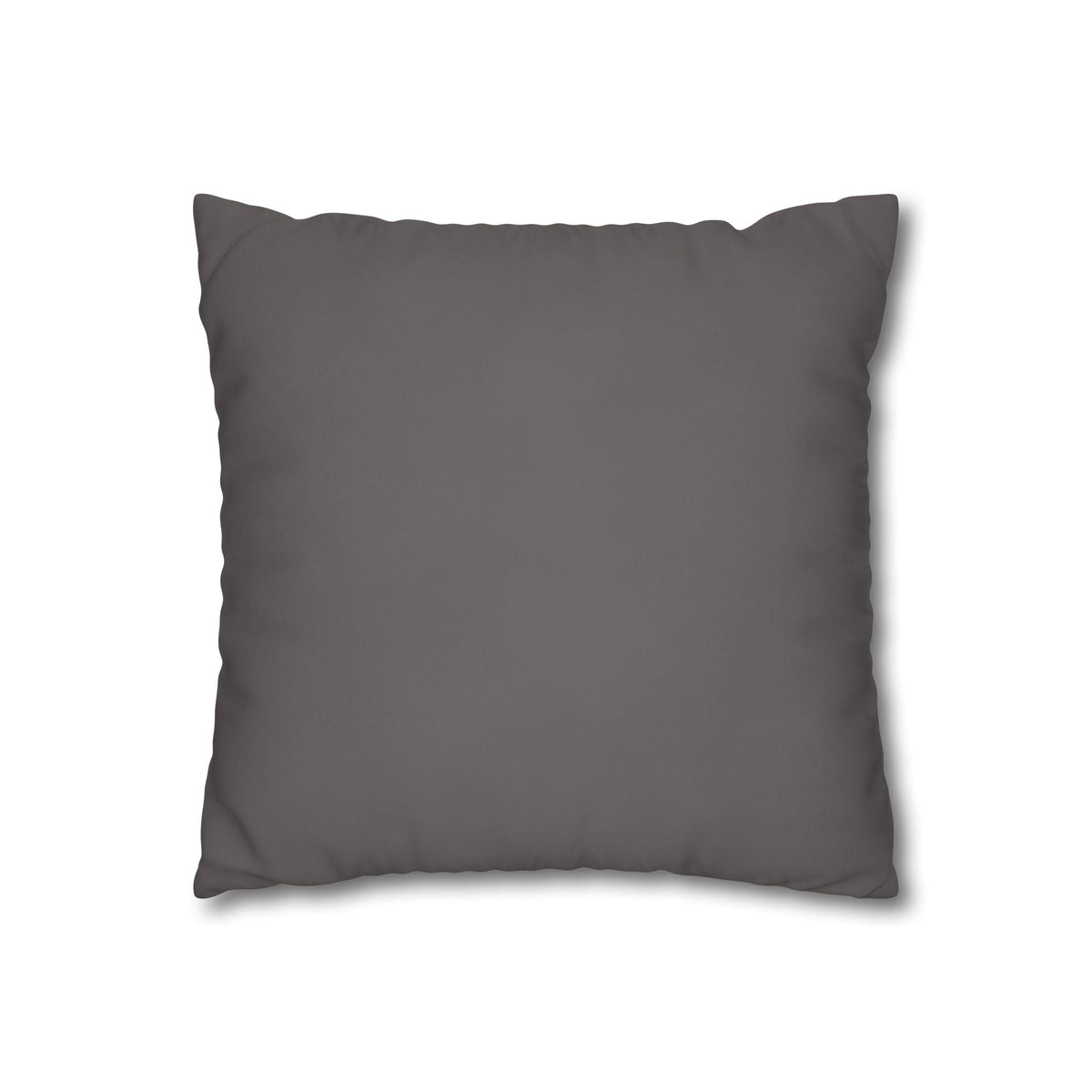 Marbled Brown Swirl Square Pillowcase — Abstract Textured Throw Pillow Cover, featuring the back view of this decorative square pillow in a chic dark hue, perfect for rustic and modern decor. This textured pillow is made from high-quality canvas, making it an ideal option for both bedroom and living room settings.