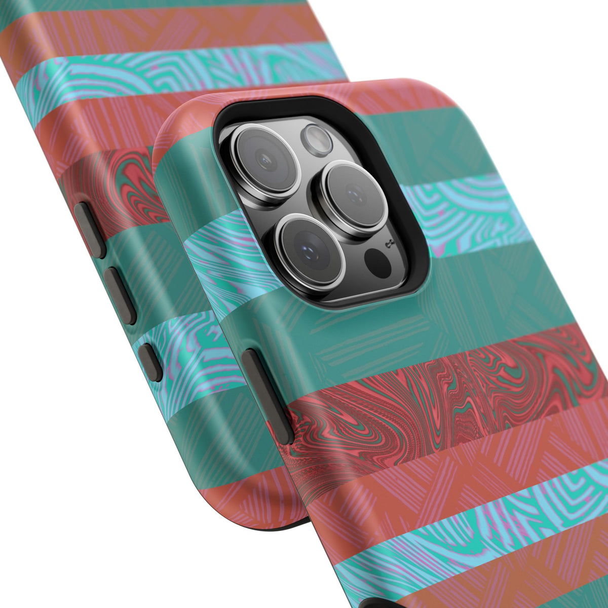 Fractyl MagSafe Compatible iPhone 18 Pro Max Case, Teal Coral Impact-Resistant Magnetic Cover