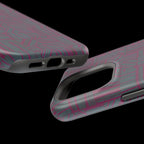 Slim Protective iPhone 16 ProMax Case With MagSafe, Dual-Layer Plum Geometric Design