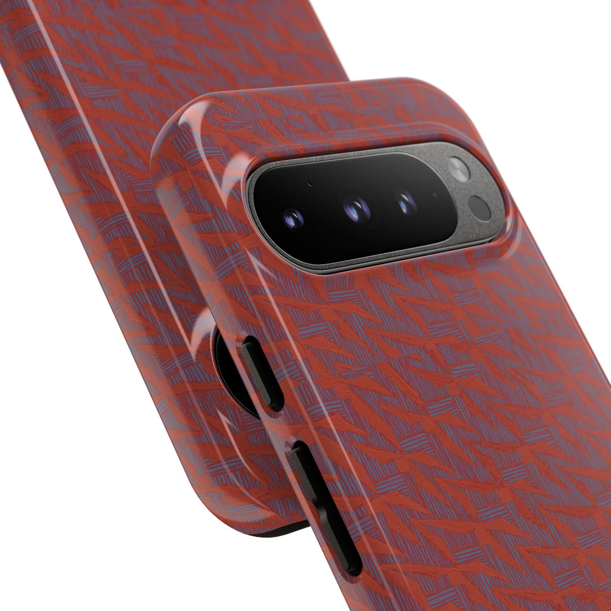 Wireless Charging iPhone 17 ProMax Case – Rugged Red Pebble Texture Shockproof Cover