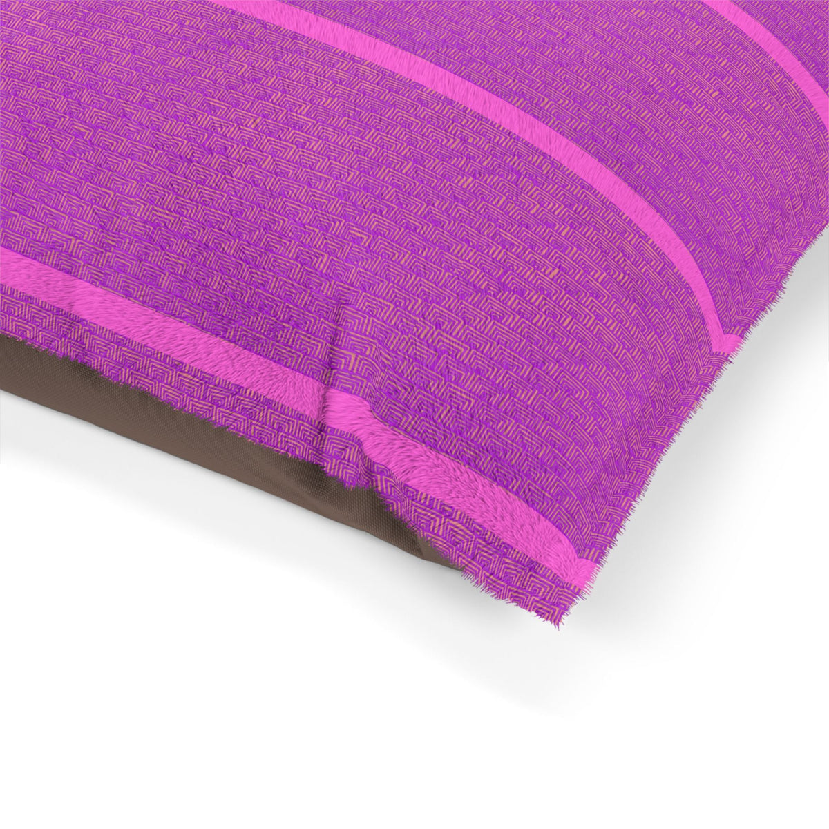 Plush Purple Stripe Pet Bed — Soft Cozy Cushion for Dogs & Cats