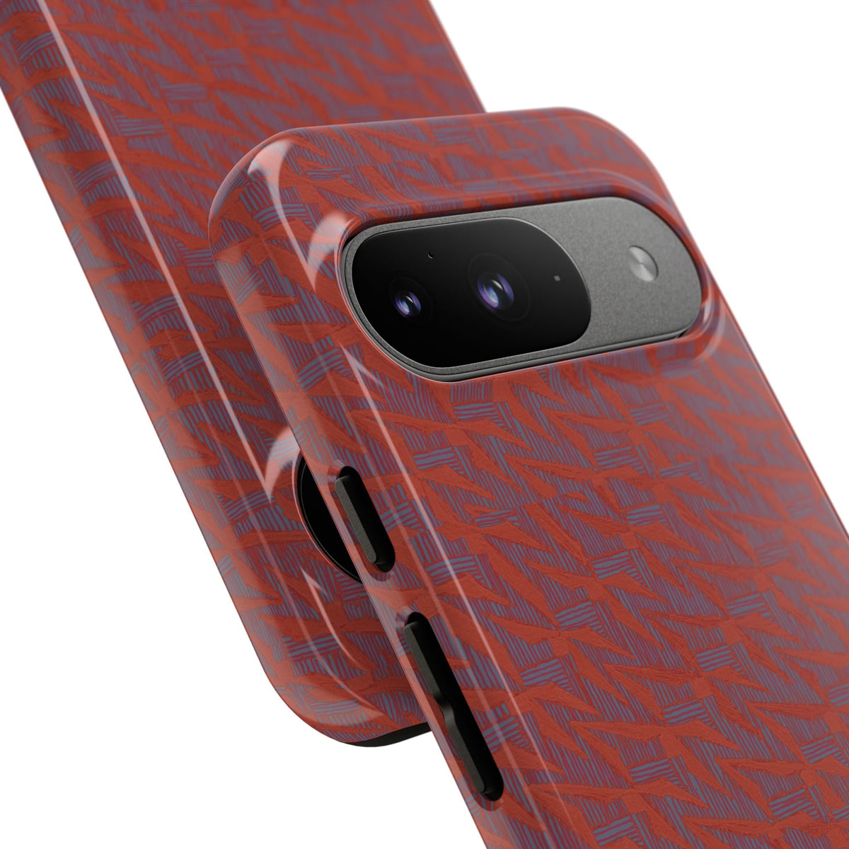 Wireless Charging iPhone 17 ProMax Case – Rugged Red Pebble Texture Shockproof Cover