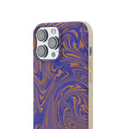 Biodegradable iPhone 17 Case – Purple Orange Marble Swirl Eco-Friendly Protection