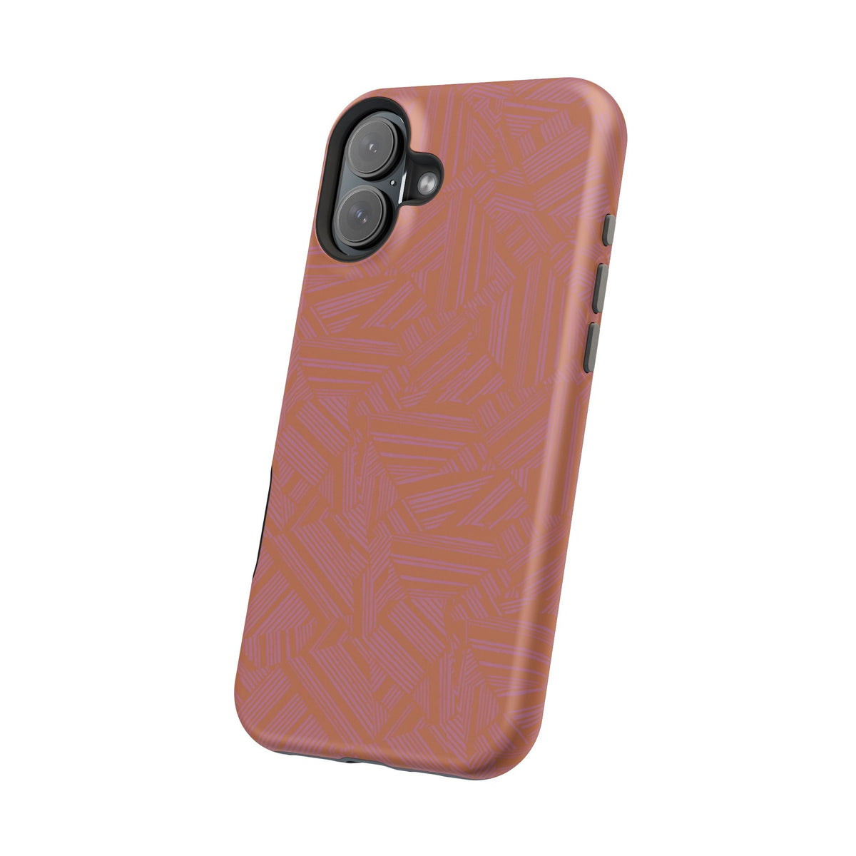 Protective iPhone 18 Pro Max Case With Terracotta Geometric MagSafe Impact Resistance
