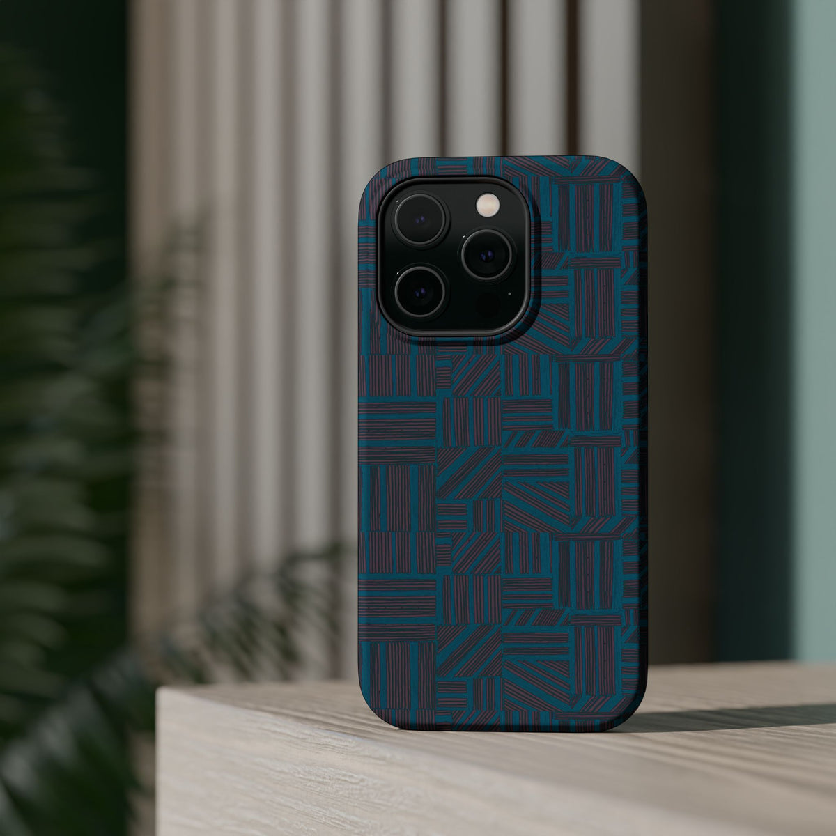 Impact Resistant Phone Case-20% OFF Entire Order, And Free Shipping, Teal Geometric MagSafe protective case for everyday phone use; impact resistant iphone 17 case-20% OFF Entire Order, and Free Shipping.