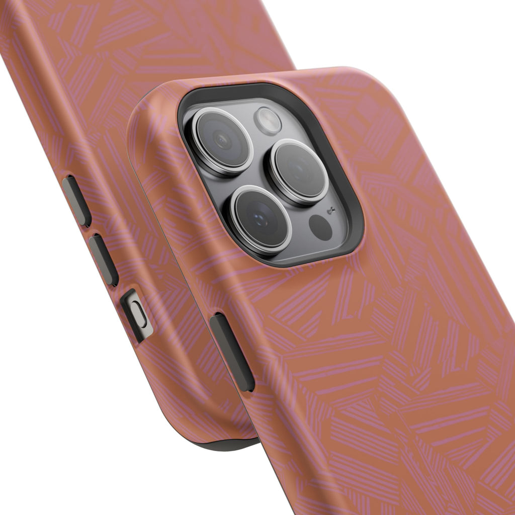 Protective iPhone 18 Pro Max Case With Terracotta Geometric MagSafe Impact Resistance