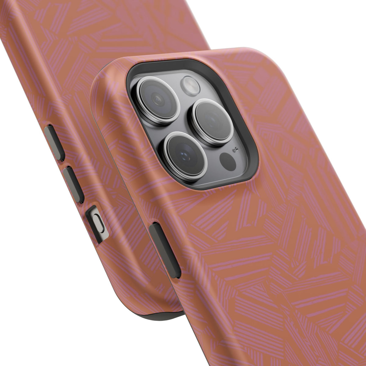 Protective iPhone 18 Pro Max Case With Terracotta Geometric MagSafe Impact Resistance
