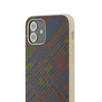 Biodegradable Phone Case — Earthy Geometric Plaid Eco-Friendly Cover, eco friendly phone case product image