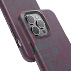 Slim Protective iPhone 16 ProMax Case With MagSafe, Dual-Layer Plum Geometric Design
