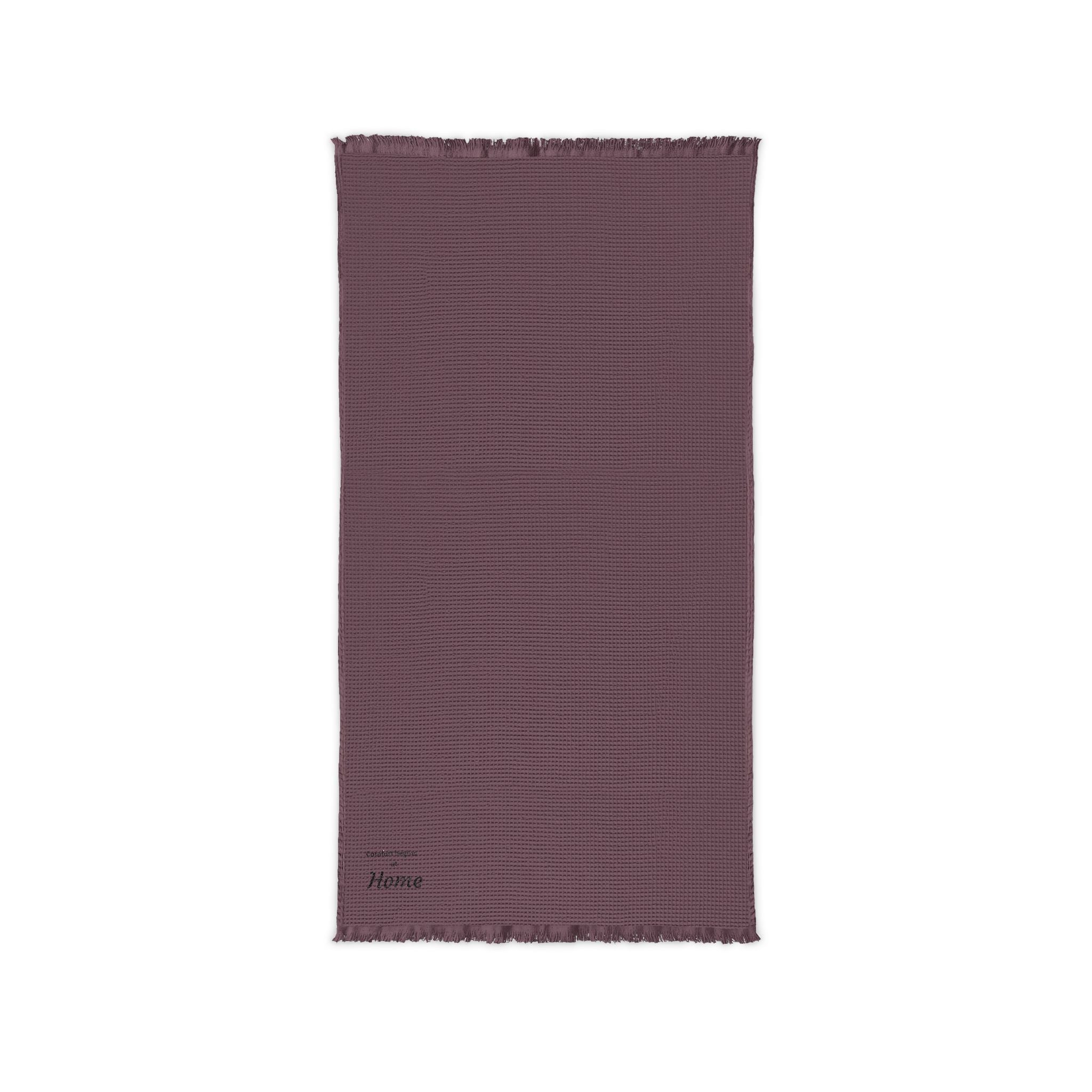 Waffle Cotton Throw Blanket — Embroidered "Home" Accent Throw
