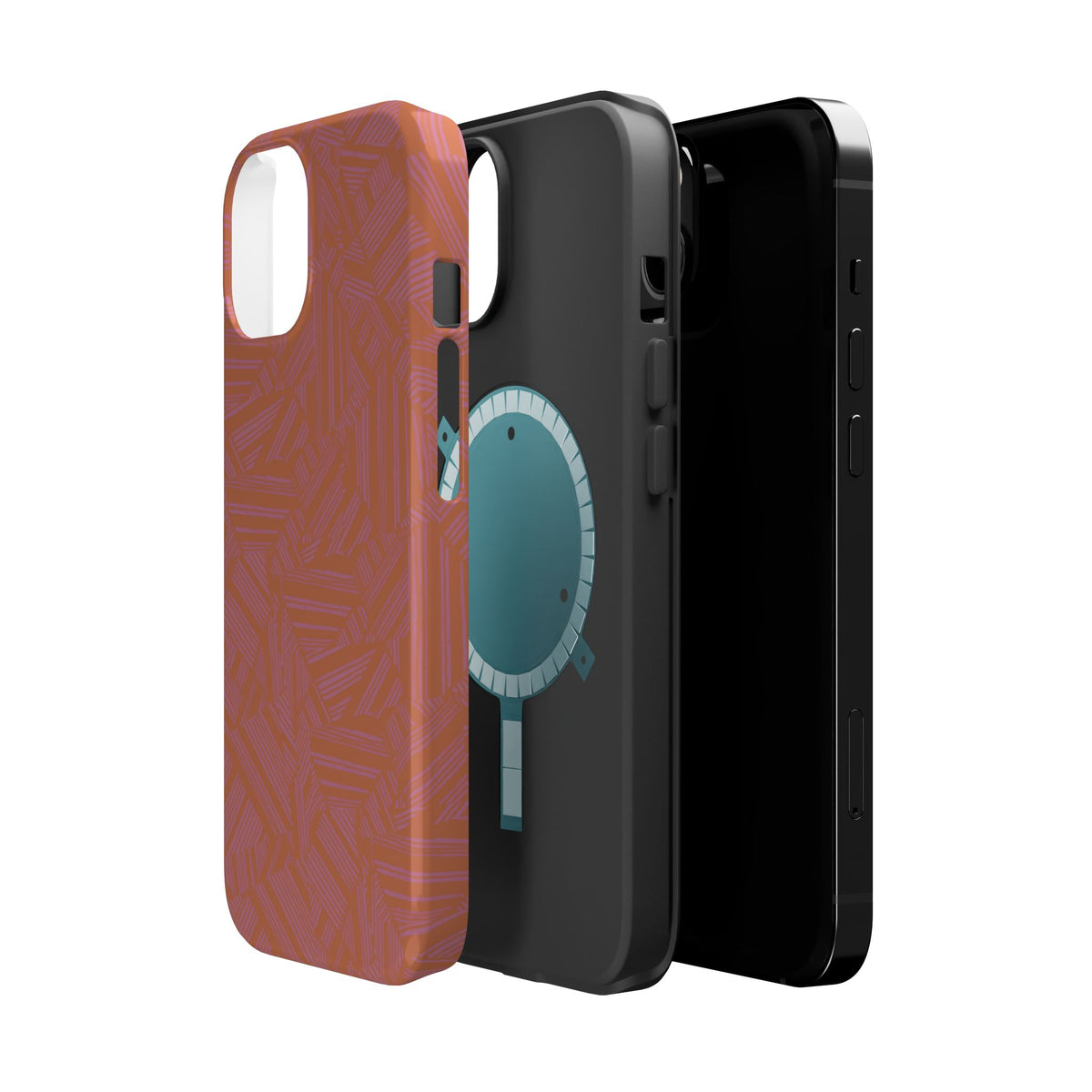 Protective iPhone 18 Pro Max Case With Terracotta Geometric MagSafe Impact Resistance