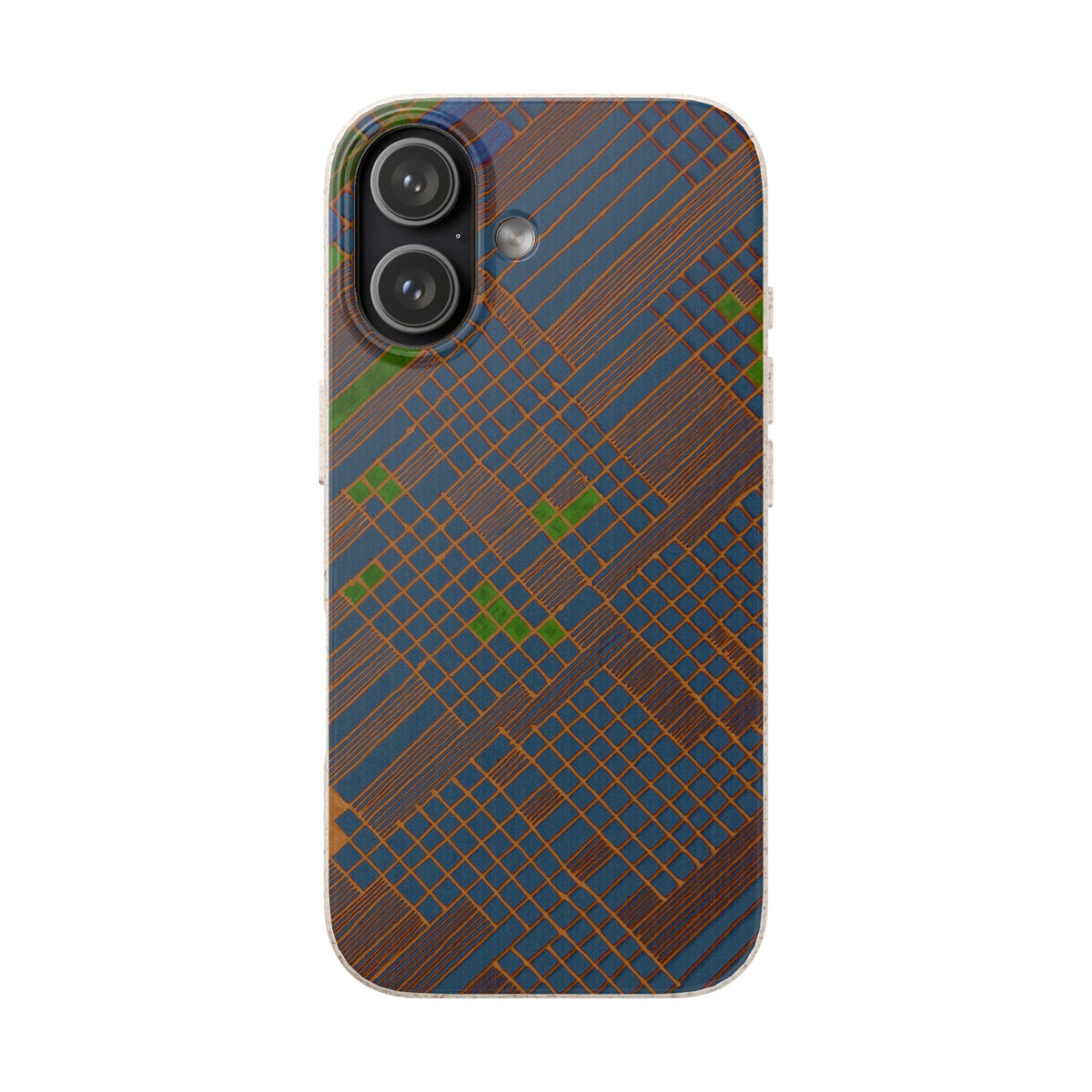 Biodegradable Phone Case — Earthy Geometric Plaid Eco-Friendly Cover, eco friendly phone case product image