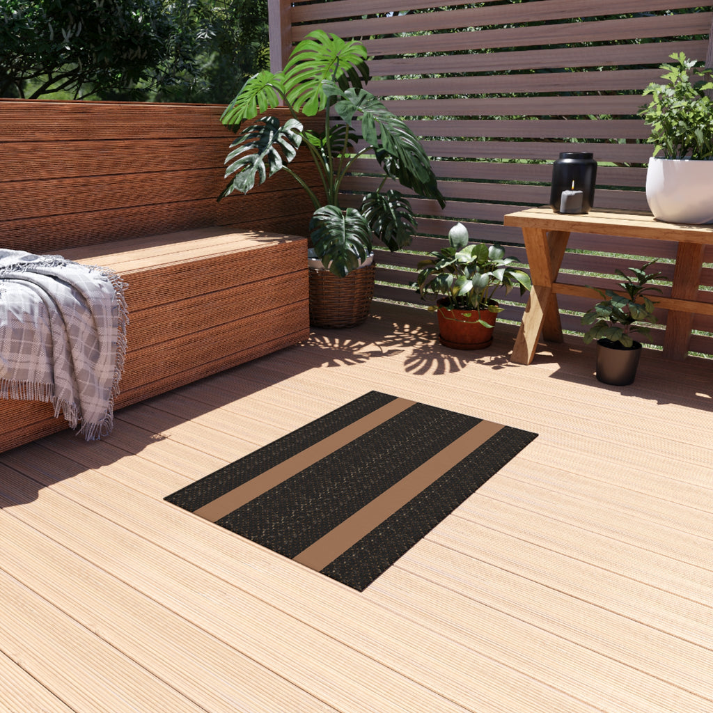 Outdoor Rug — Modern Striped Patio Rug (Durable Weatherproof Mat)