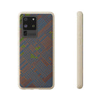 Biodegradable Phone Case — Earthy Geometric Plaid Eco-Friendly Cover, eco friendly phone case product image