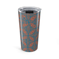 20oz Geometric Pattern Tumbler featuring a stunning blue and orange kaleidoscope design tumbler, ideal for keeping your beverages hot or cold.