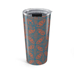 20oz Geometric Pattern Tumbler featuring a stunning blue and orange kaleidoscope design tumbler, ideal for keeping your beverages hot or cold.
